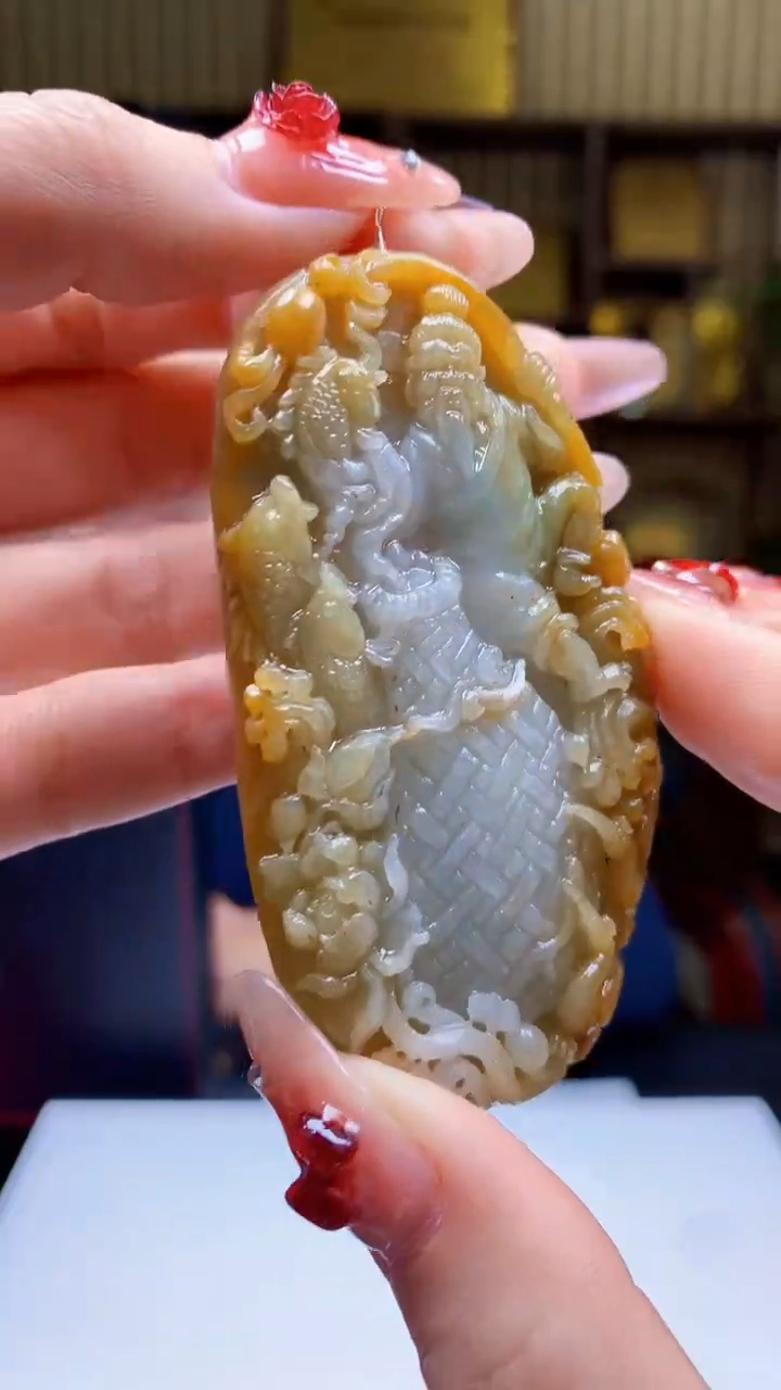 【闪购商品】定制翡翠未镶嵌1071ry-毛货挂件63