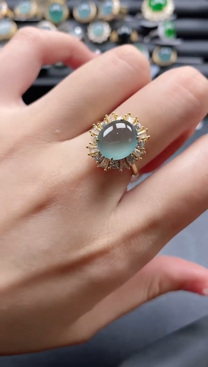 【闪购商品】翡翠戒指银S925镶嵌1111