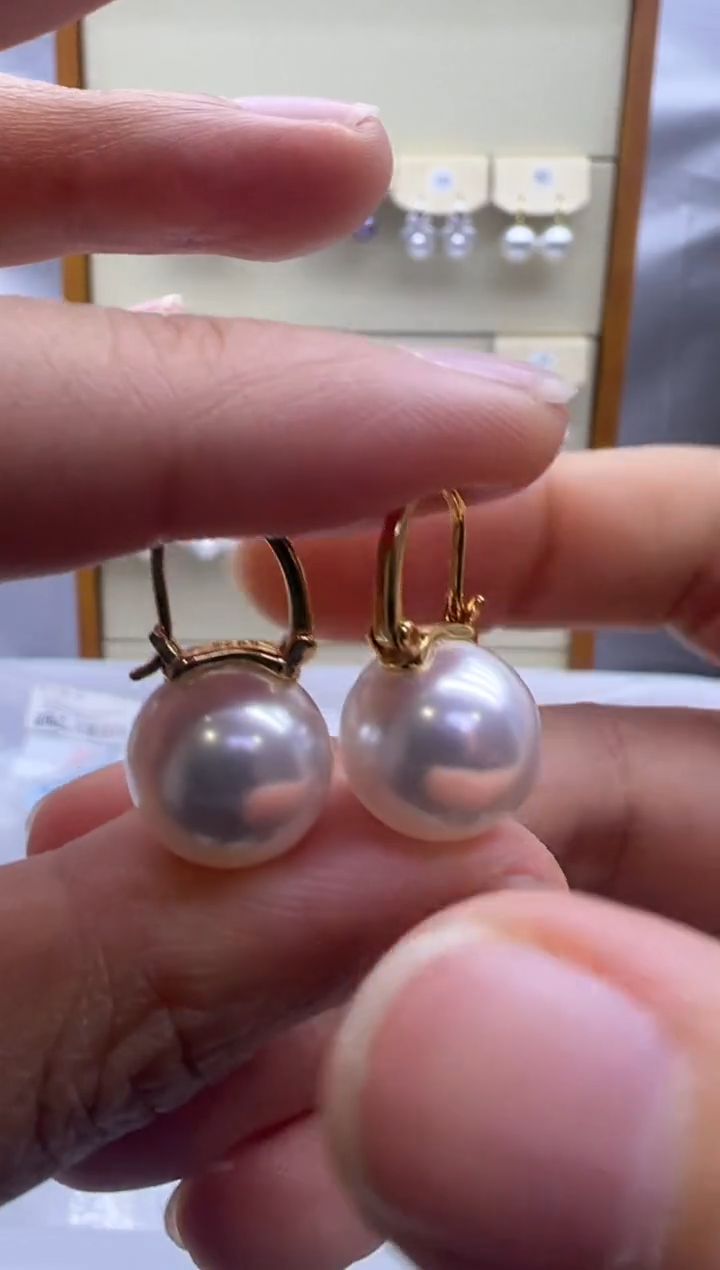银S925镶嵌耳饰淡水珍珠123