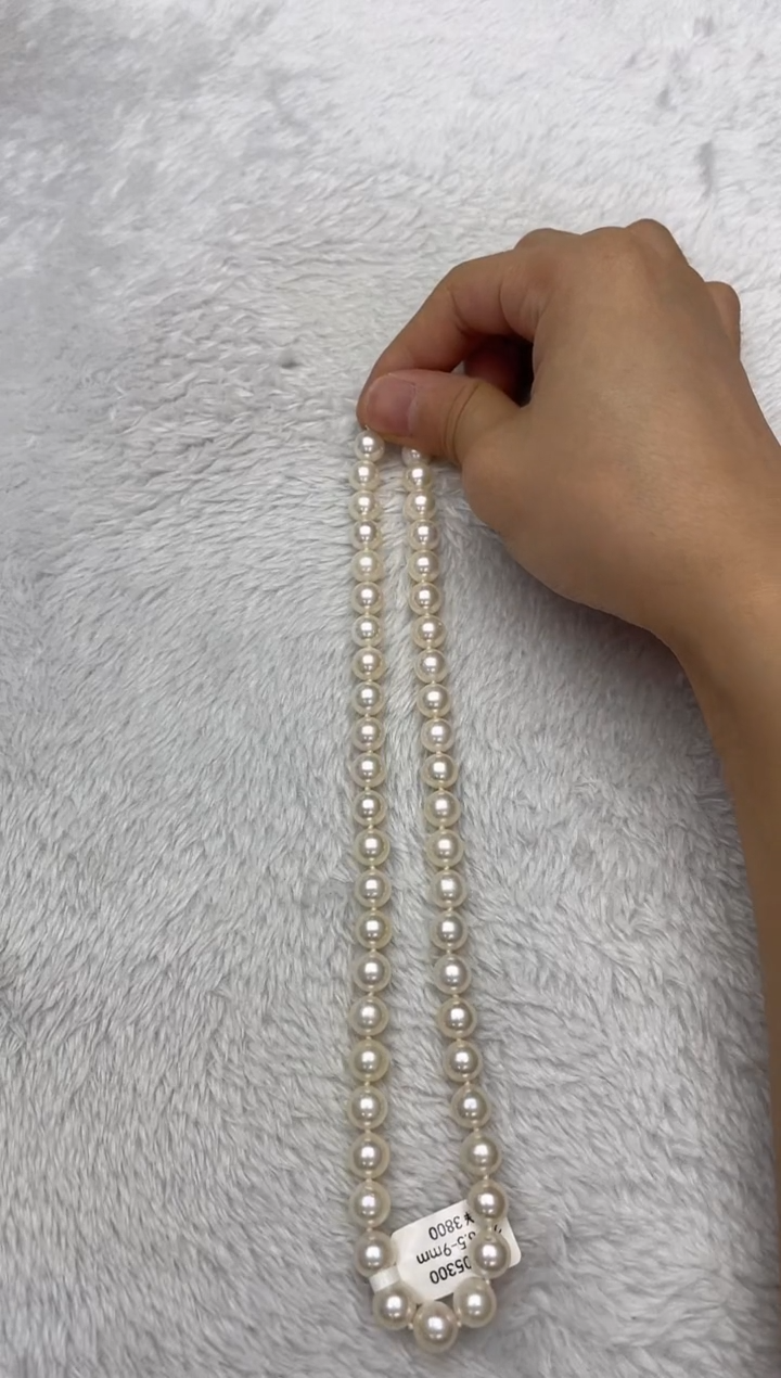 海水珍珠银S925镶嵌项链AK8.5-9mm