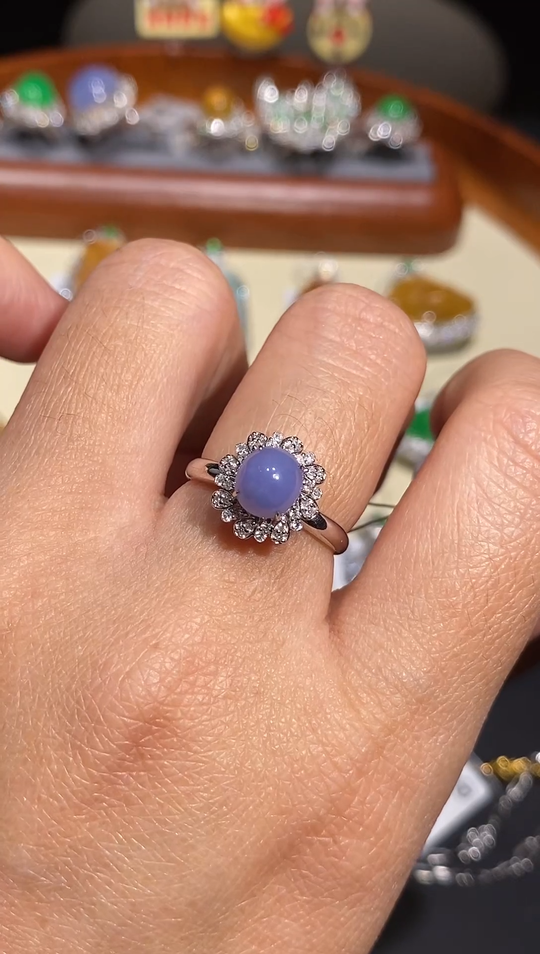 【闪购商品】翡翠戒指18K金镶嵌戒指