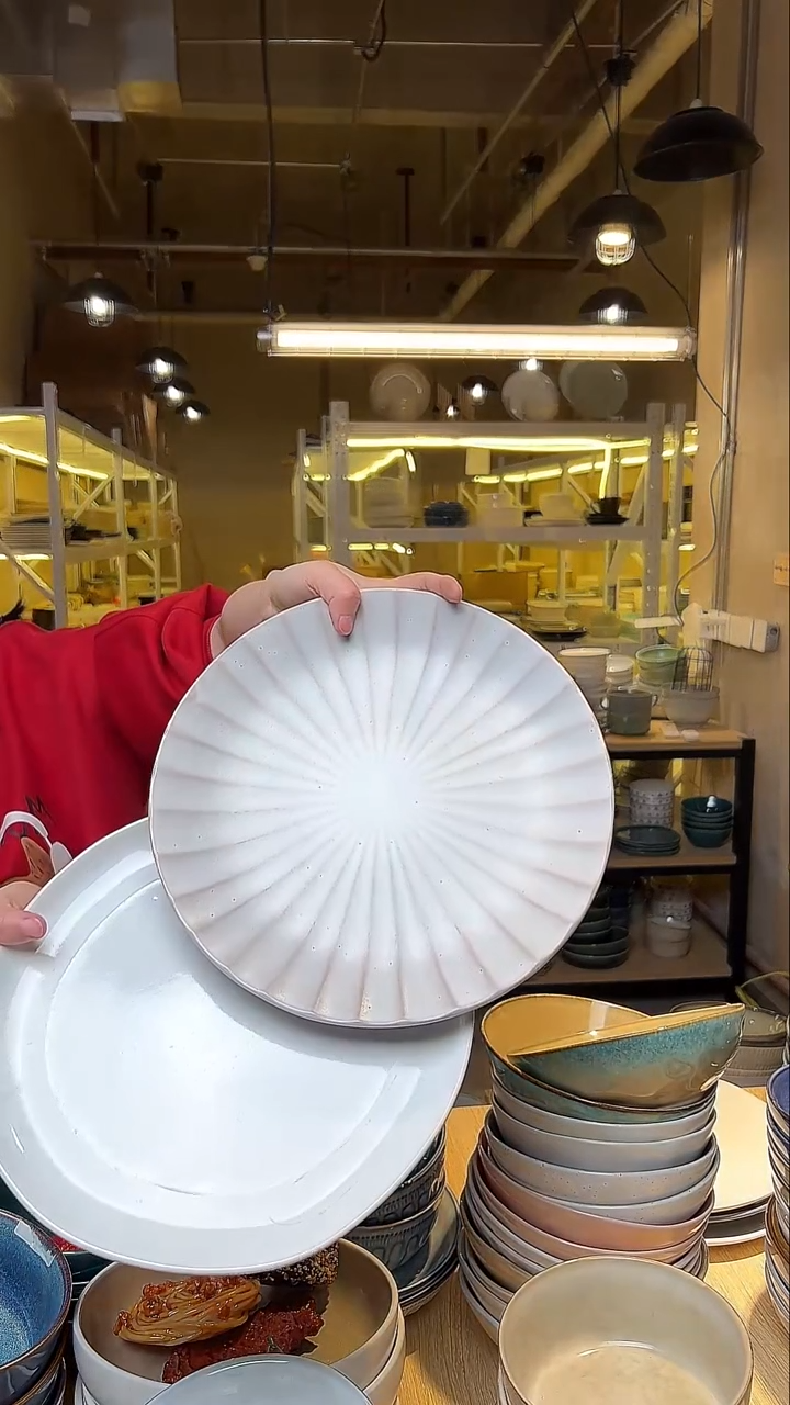 瓷196十寸外贸尾货窑变釉下彩默认微瑕