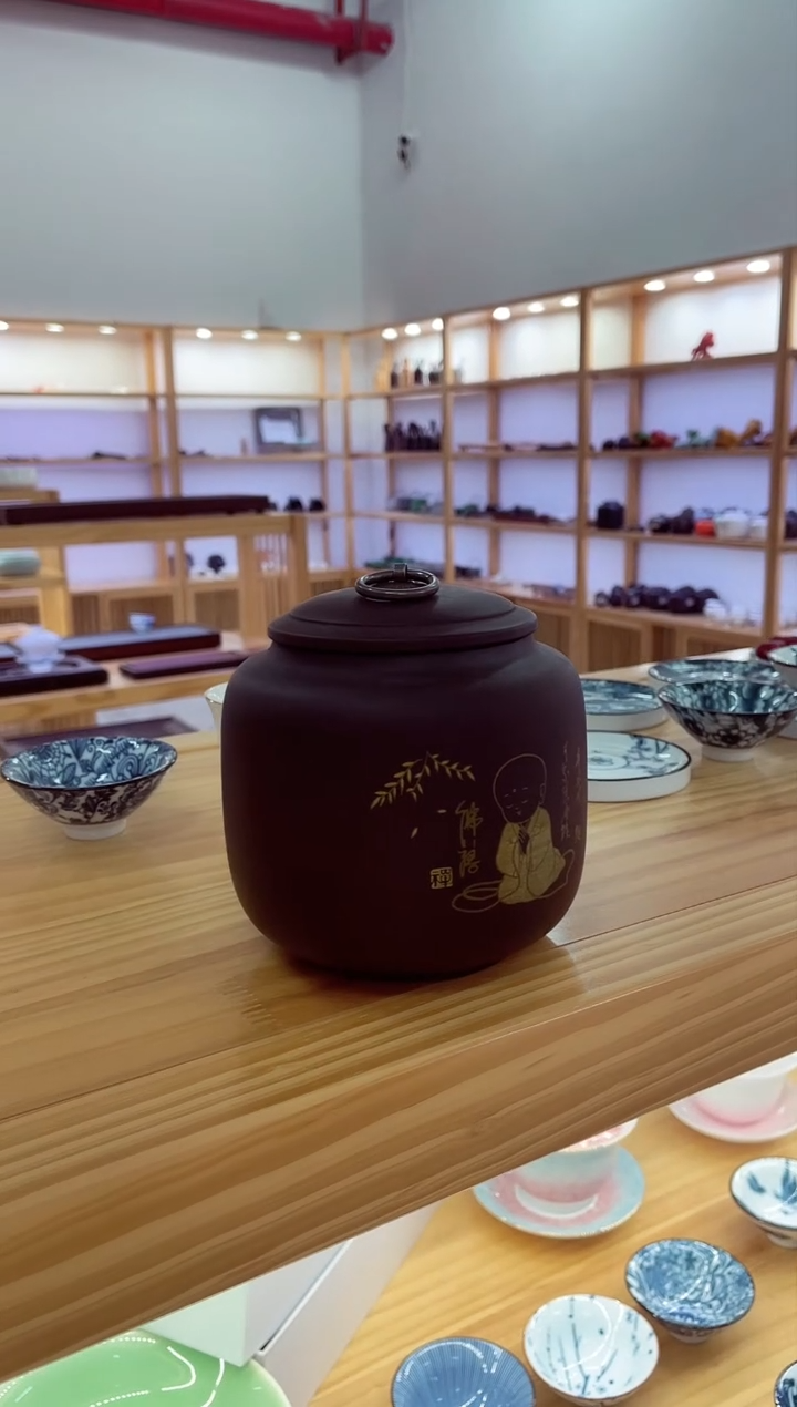 【闪购商品】紫砂【四两茶叶罐】佛悟和尚@@MCYGZSSLFW