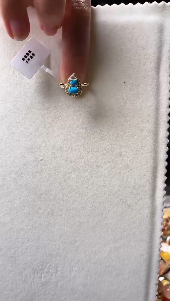 未镶嵌绿松石戒指葫芦戒指