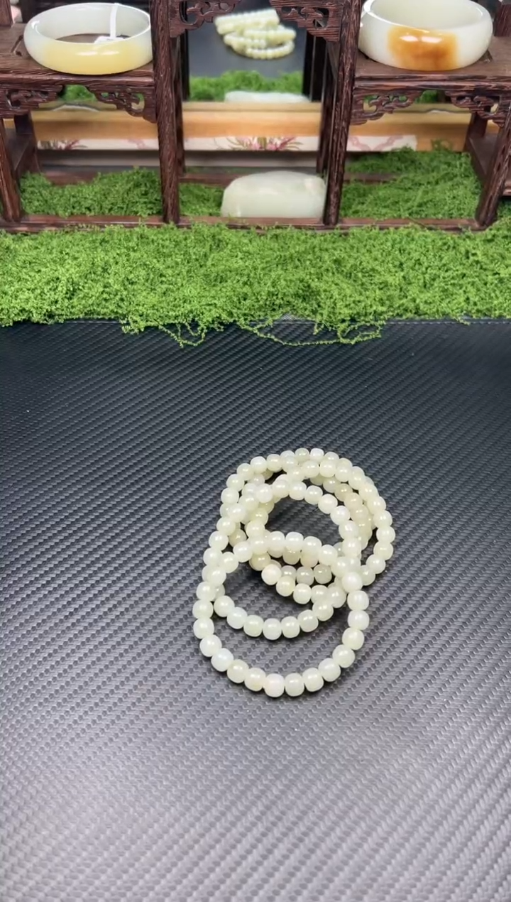 未镶嵌手串和田玉且末微色差近矿卡8多样性发货拍一发一