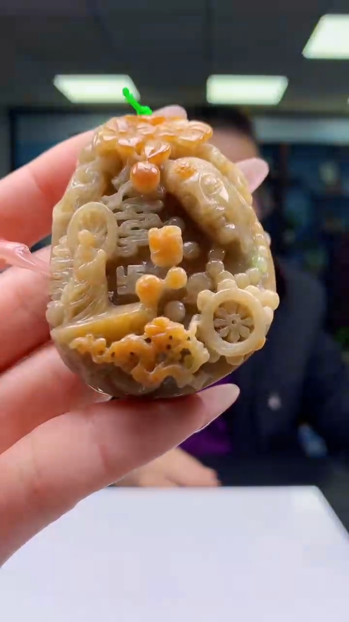 【闪购商品】定制翡翠未镶嵌1052ry-毛货挂件54