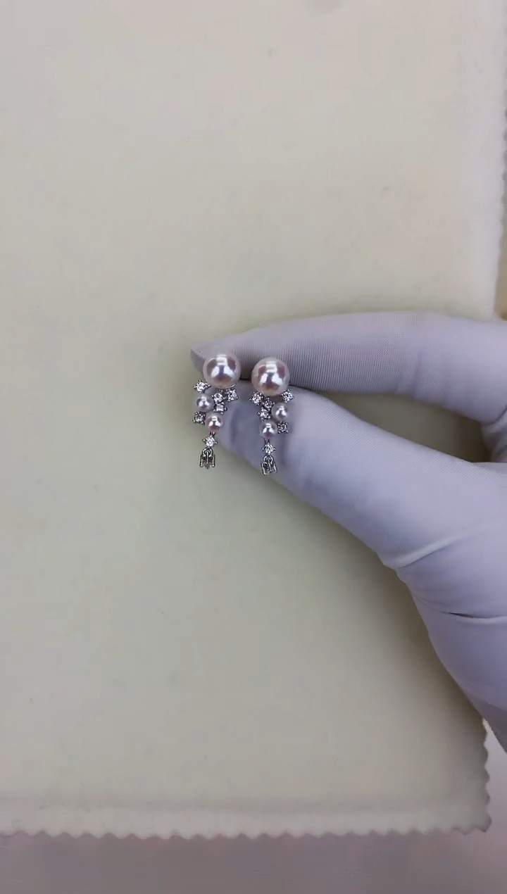 银S925镶嵌DA海水珍珠 GD236 耳钉 8