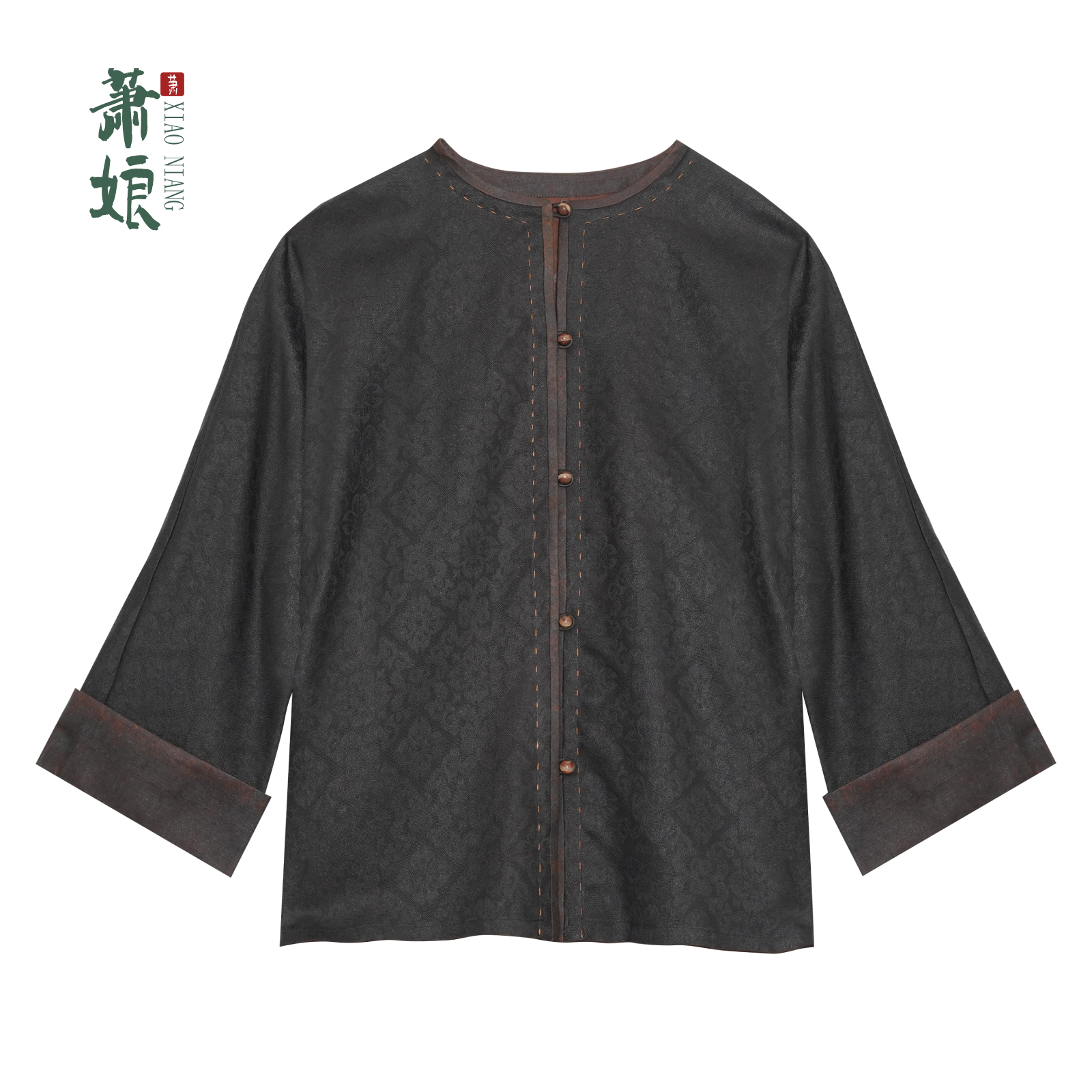 萧娘【解语花】四经绞萝窗花香云纱新中式桑蚕丝国风女短款外套5063