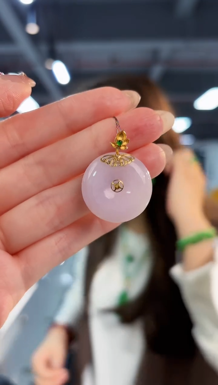 【闪购商品】翡翠颈饰18K金镶嵌缅料A货/支持复检/一件