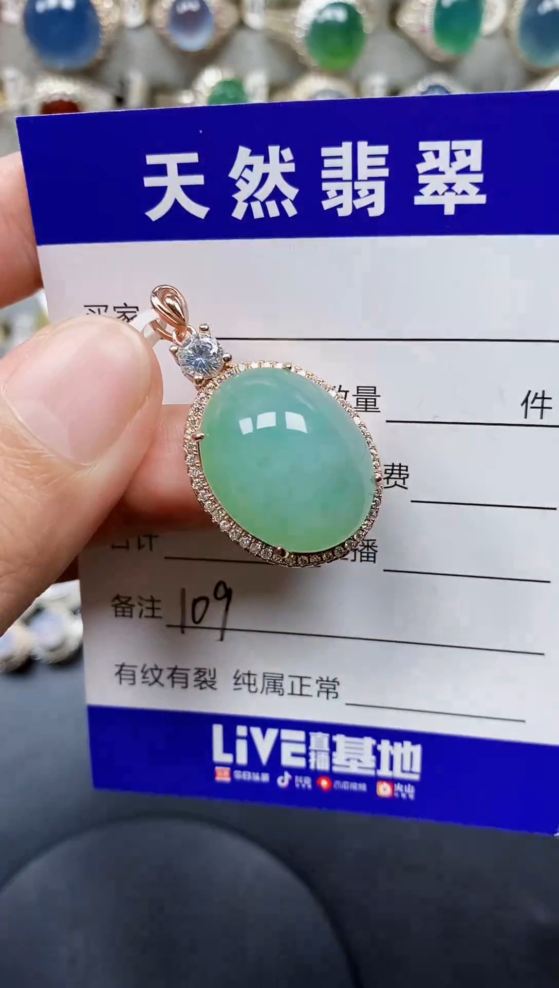 颈饰银S925镶嵌翡翠109