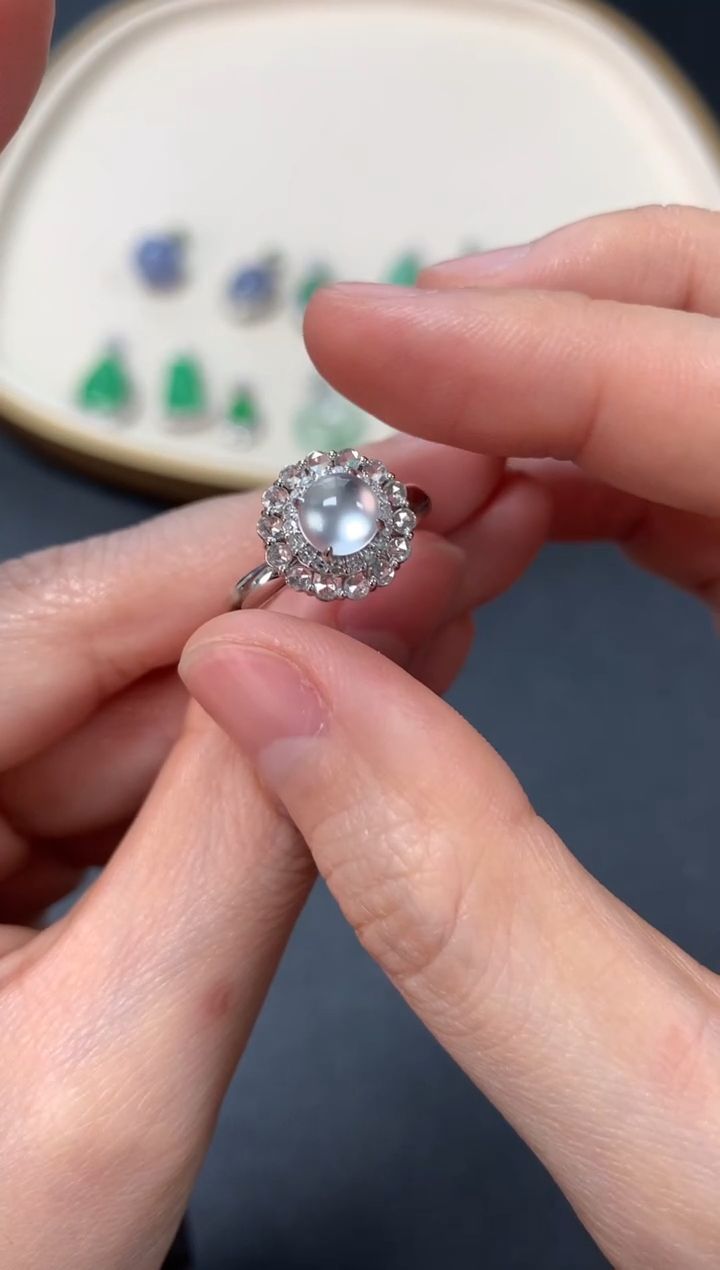 【闪购商品】翡翠戒指18K金镶嵌戒指6980