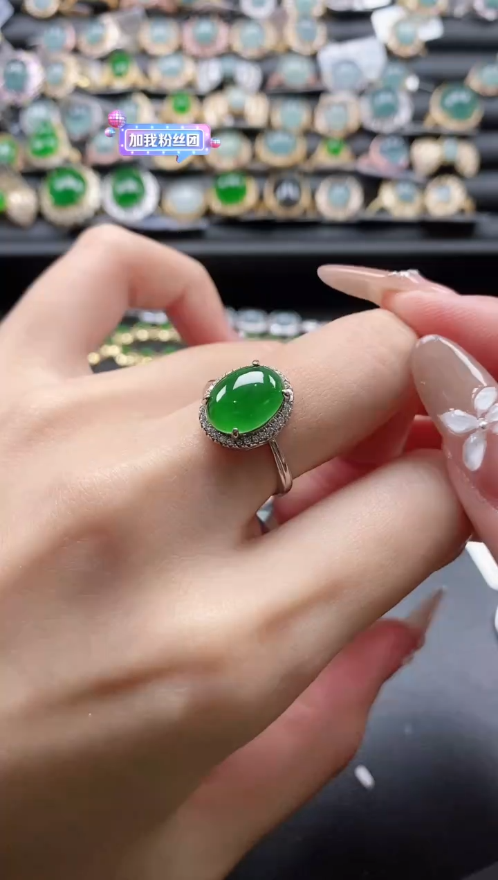 【闪购商品】翡翠戒指银S925镶嵌51151