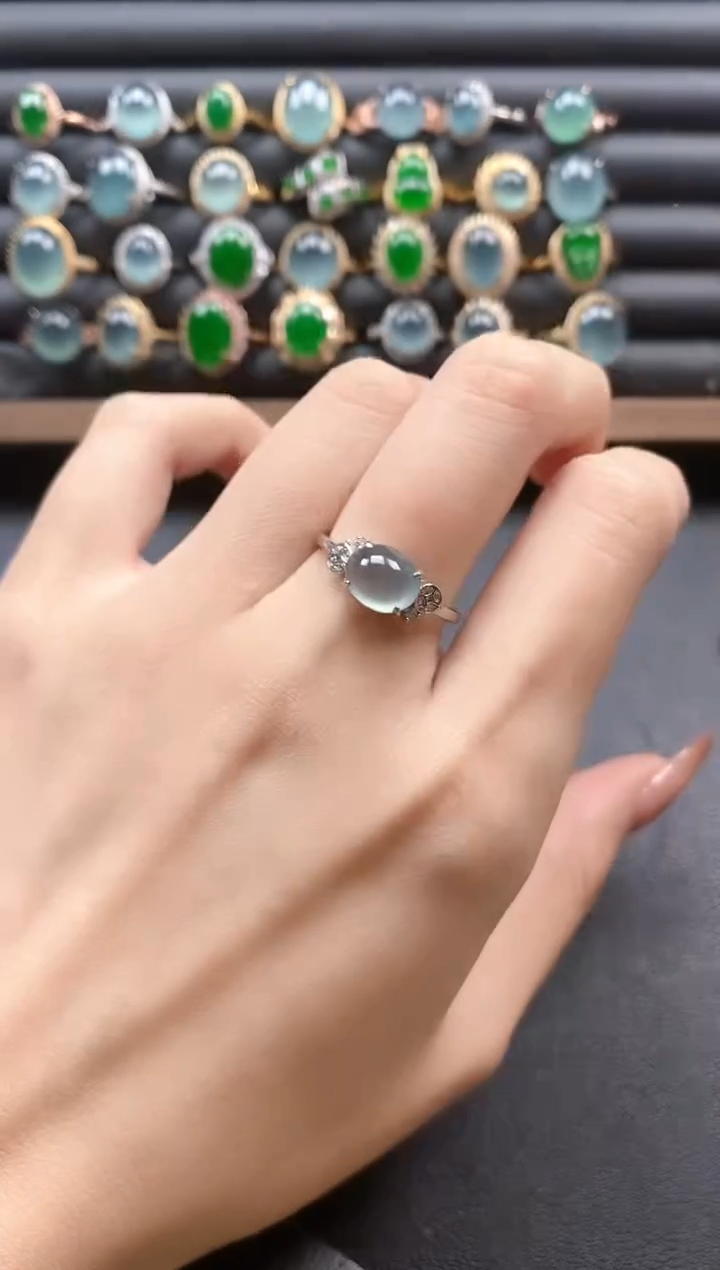 银S925镶嵌戒指翡翠51151