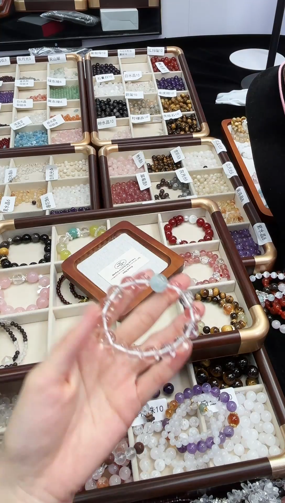 未镶嵌手链水晶换8mm天然白水晶，14手围