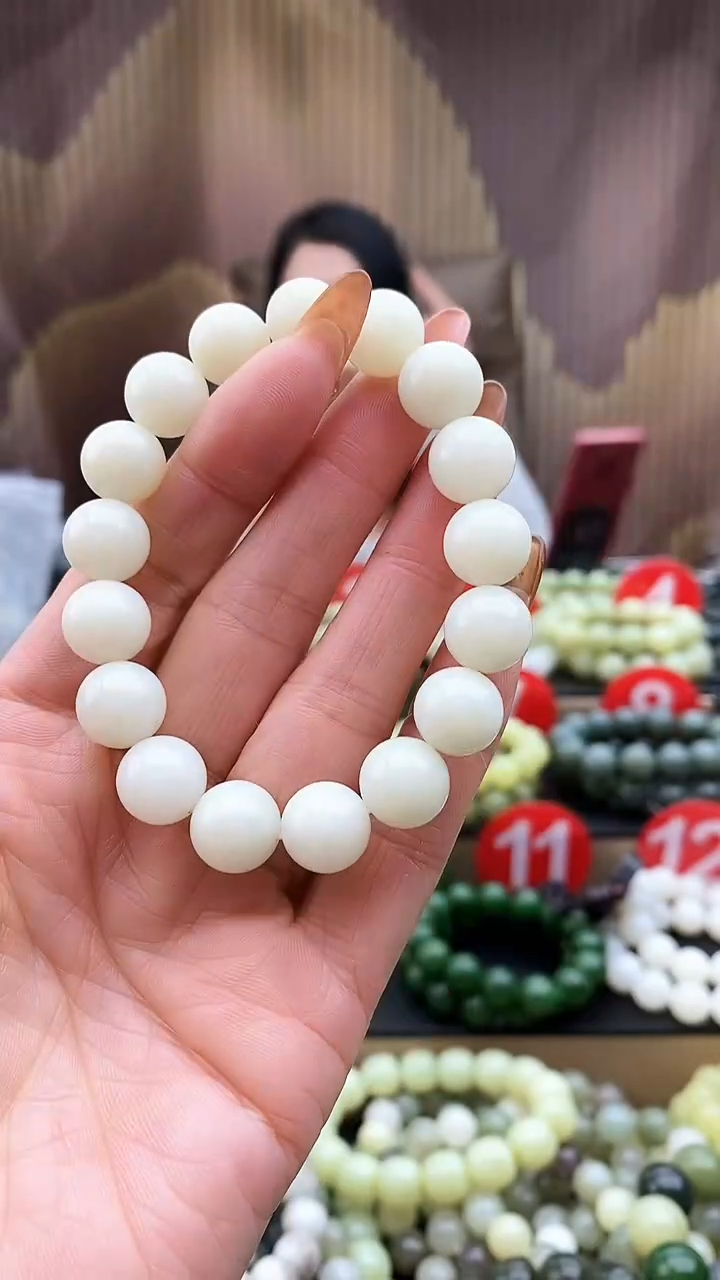 未镶嵌手串和田玉俄白12