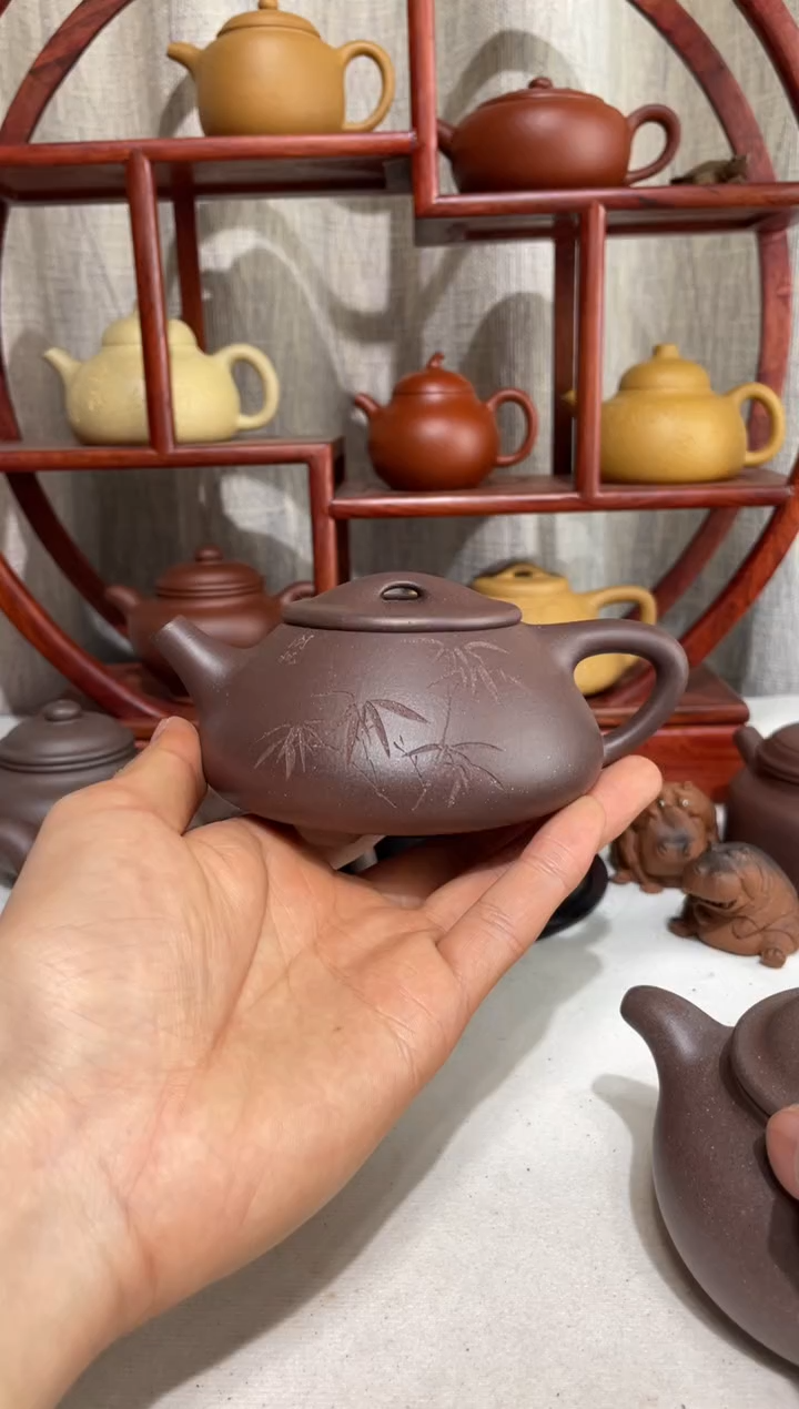 【闪购商品】紫砂茶壶封釉台西底槽青景舟石瓢230cc