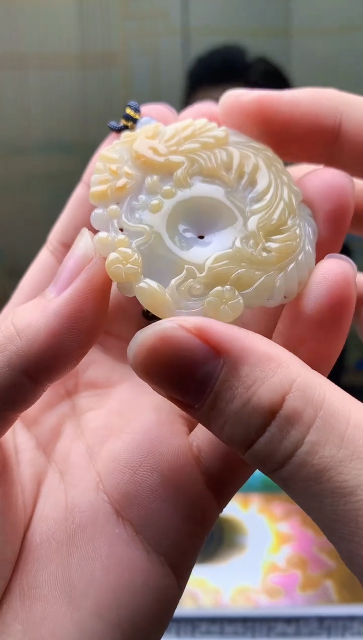 【闪购商品】定制翡翠未镶嵌5154bb-毛货挂件41
