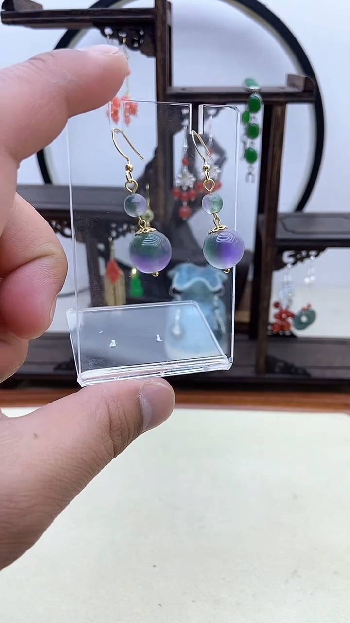 【闪购商品】翡翠耳饰14K金镶嵌45号