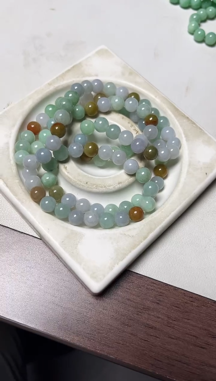 散珠翡翠翡翠项链90颗多样性发货