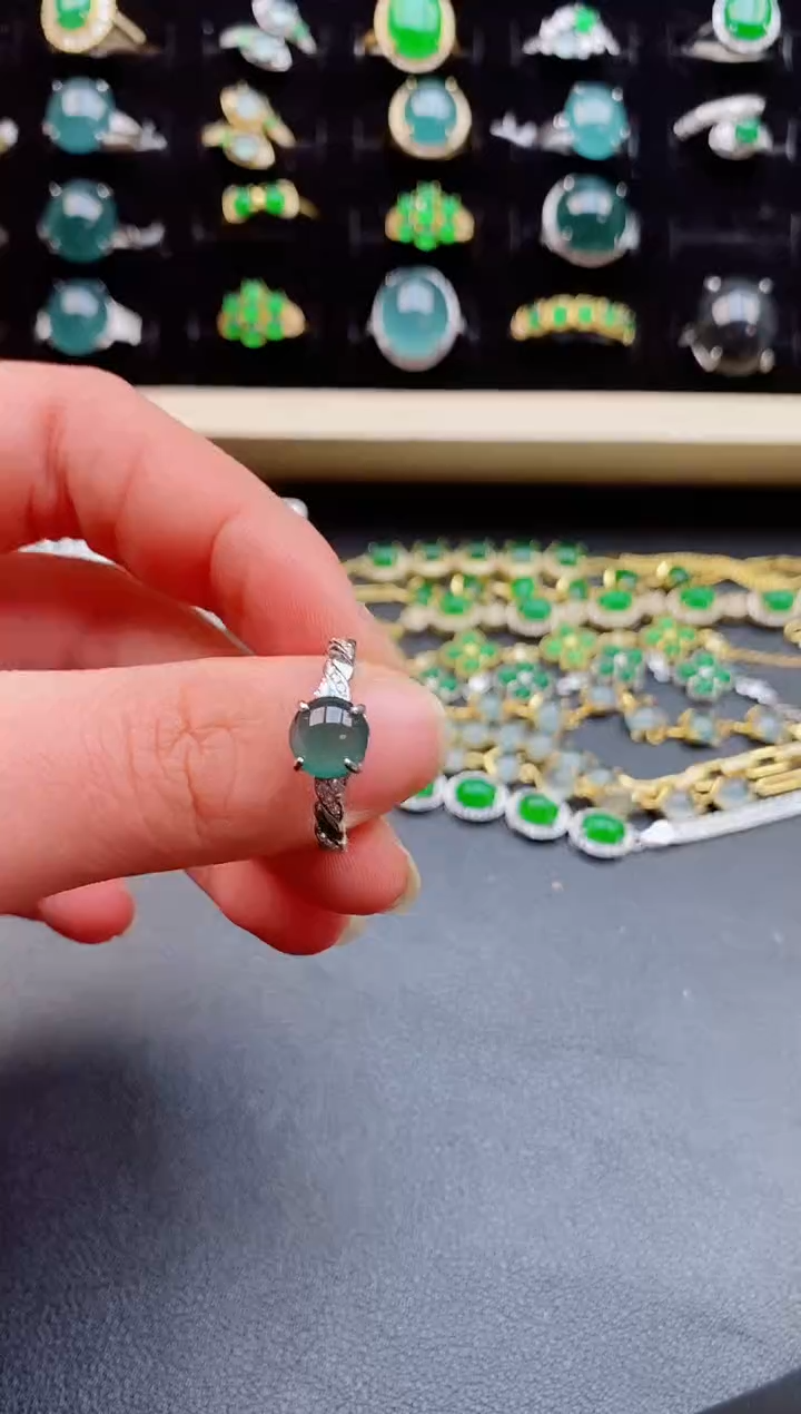 【闪购商品】翡翠戒指银S925镶嵌508505