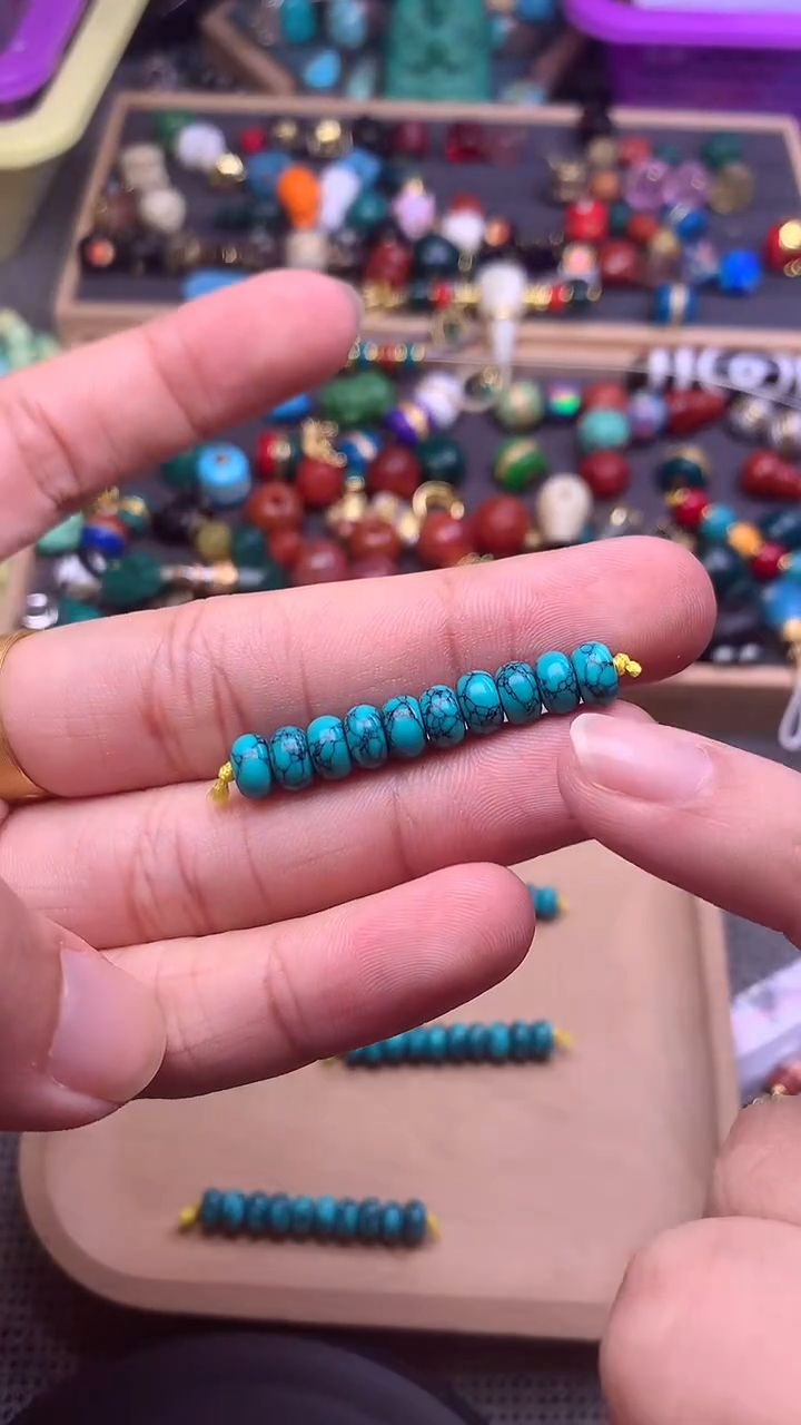 颈饰琉璃算盘卡6mm 10片发