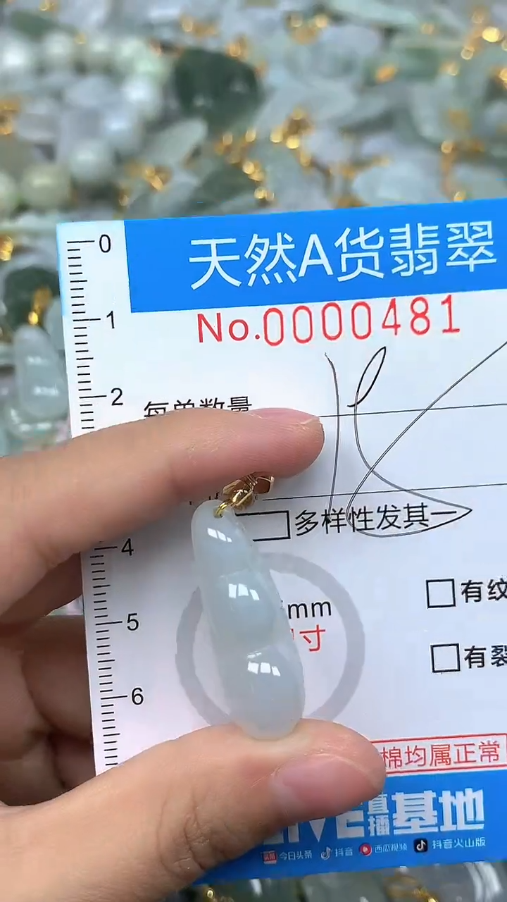 颈饰未镶嵌翡翠净货挂件-0481