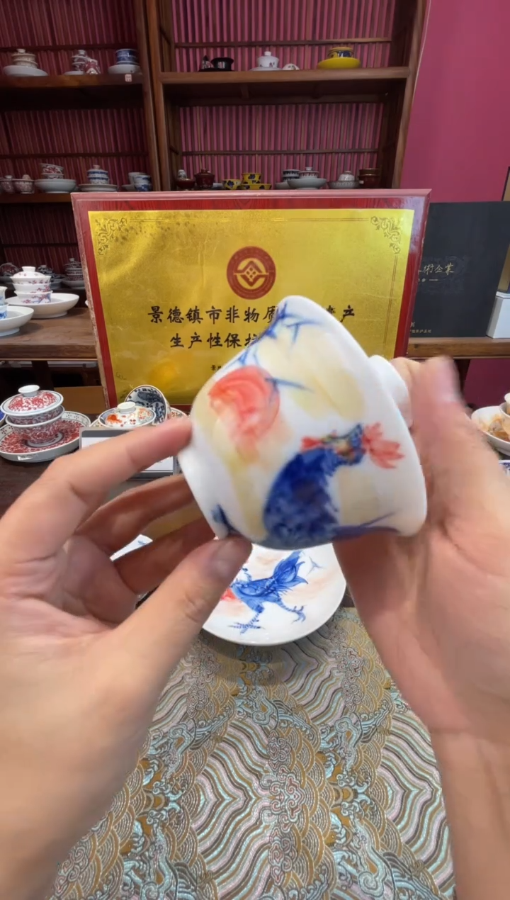 杯子瓷景德镇源头工厂生产，手工手绘