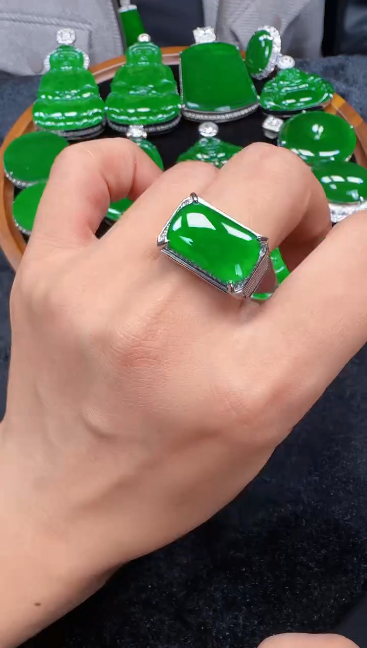 未镶嵌定制翡翠翡翠戒指154