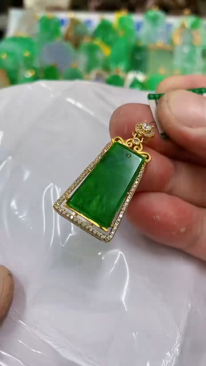 【闪购商品】翡翠银S925镶嵌吊坠(不含链)挂件