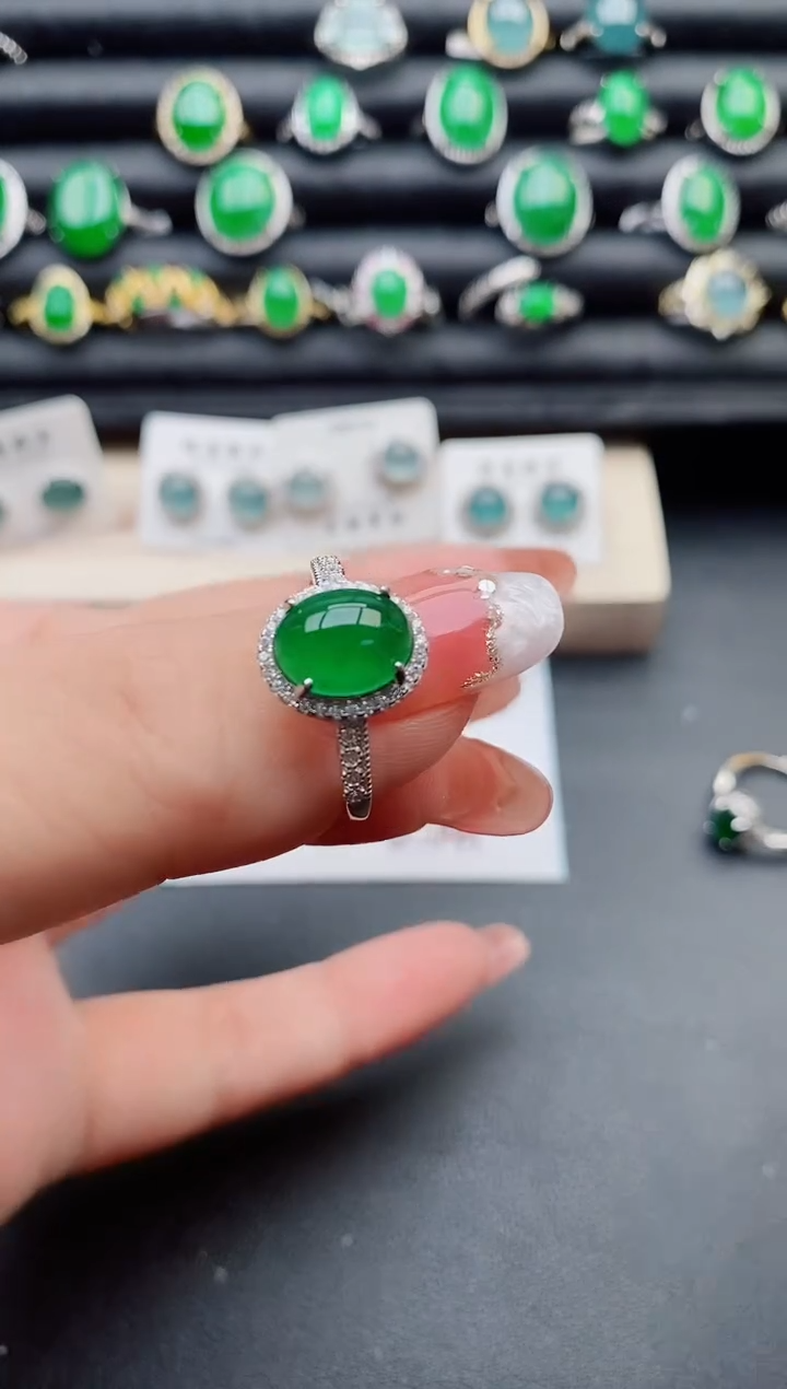 【闪购商品】翡翠戒指银S925镶嵌2312312