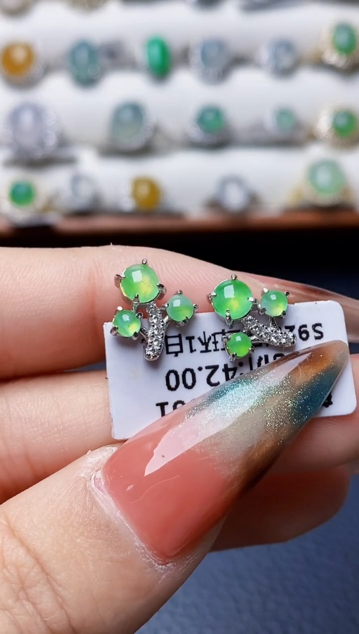 银S925镶嵌戒指翡翠1354