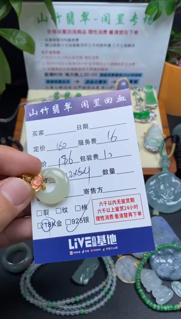 颈饰银S925镶嵌和田玉3001821