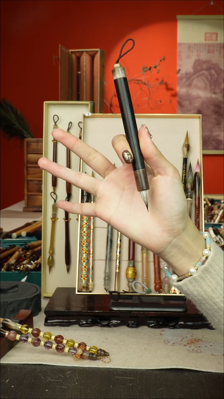 298号闪孤品高货毛笔链接 清水试笔 蘸墨不退