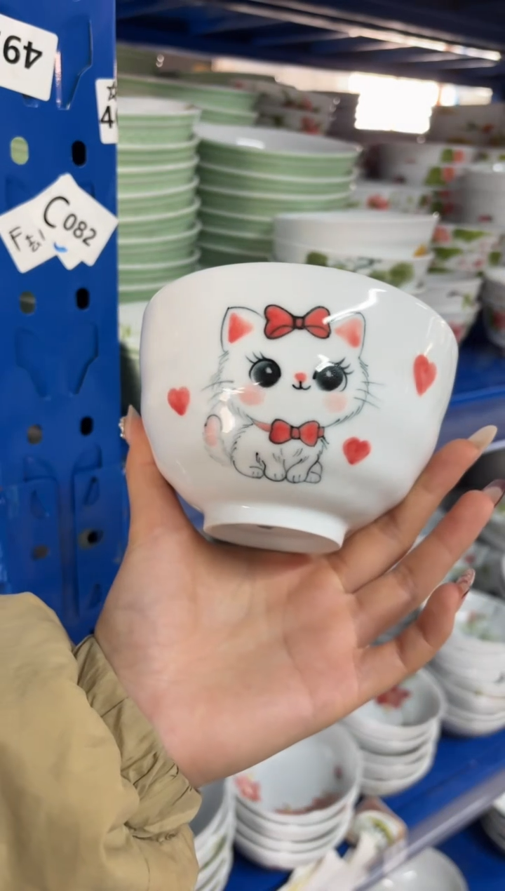 瓷片景德镇高温陶瓷食品级手绘釉中彩-墩墩碗