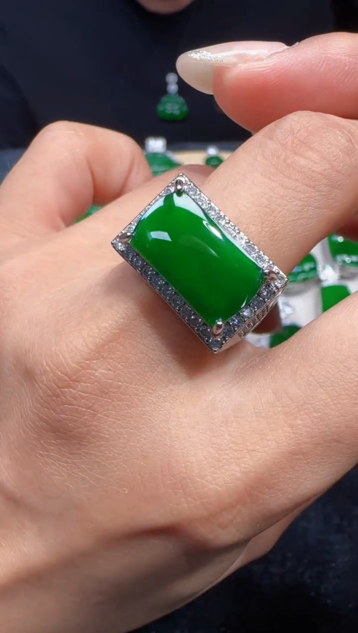 未镶嵌定制翡翠翡翠戒指30