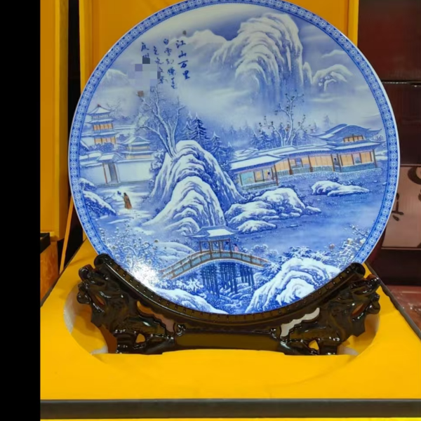 【张氏御瓷】兰雪景赏盘礼盒装