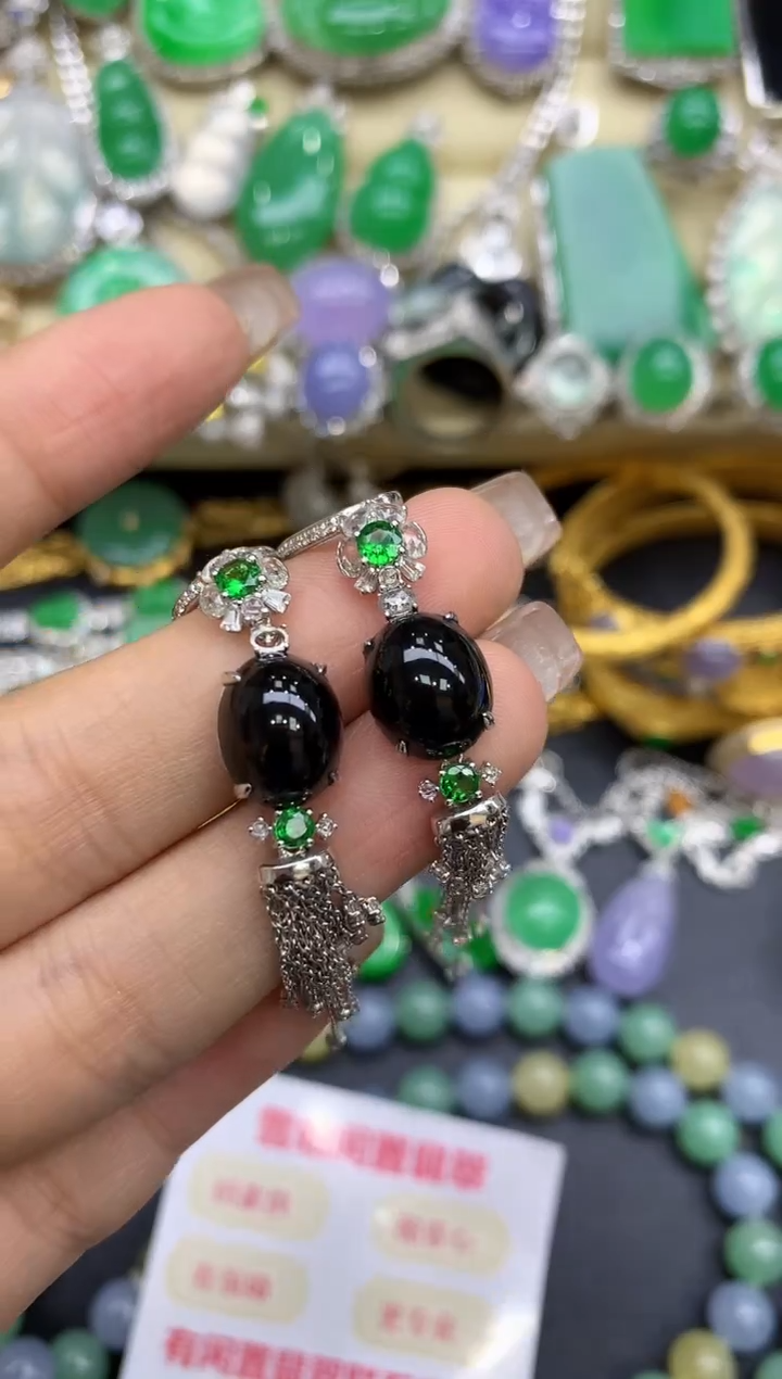 18K金镶嵌翡翠耳饰426-中国好珍宝