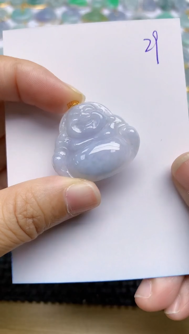 【闪购商品】翡翠挂件18K金镶嵌天然A货翡翠 29