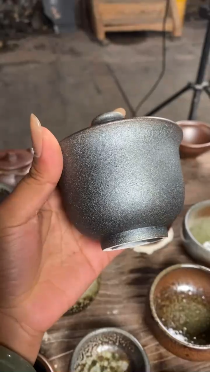 浪鬼柴烧-鬼烧系列用****3微瑕盖碗