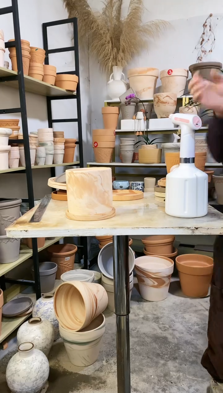 【闪购商品】陶13*13玛奇朵直筒 1盆1托