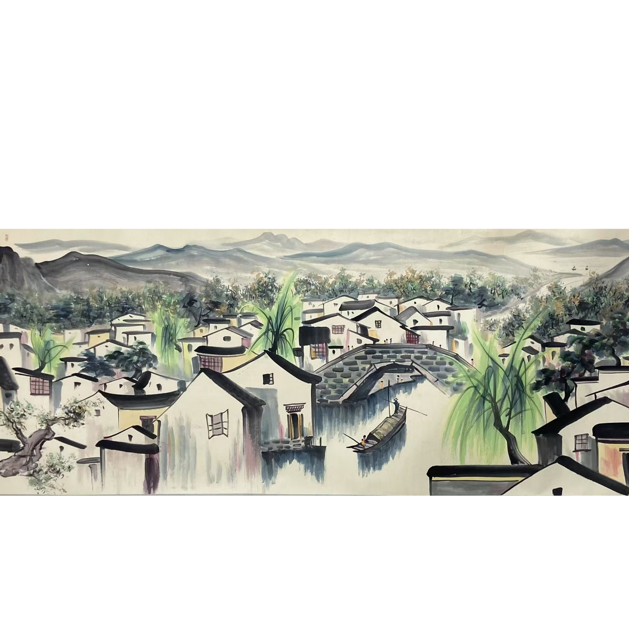 吴老款 山水大画片160*400约57平尺