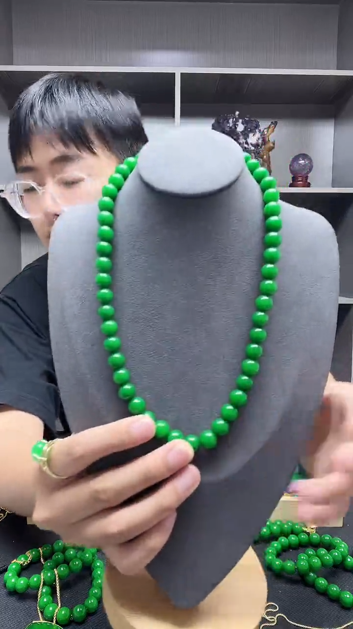 翡翠14K金镶嵌项链项链