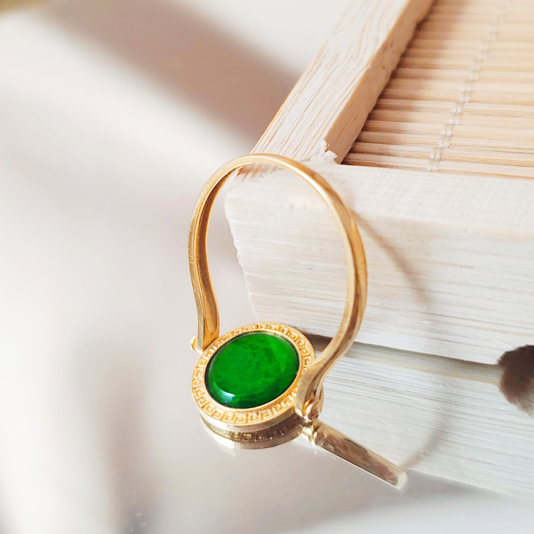 18K金翡翠圆牌大黑天戒指 G4303