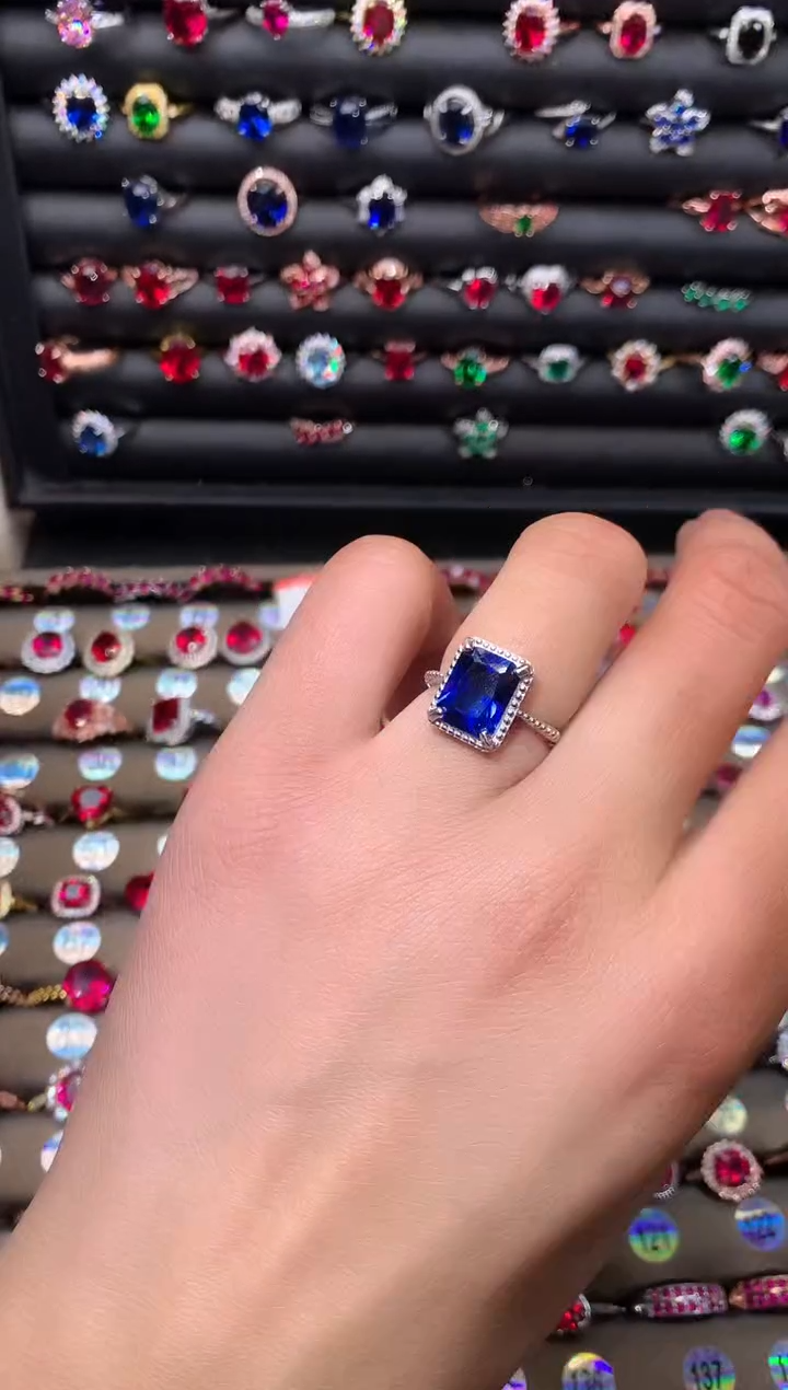 【闪购商品】蓝宝石戒指银S925镶嵌1