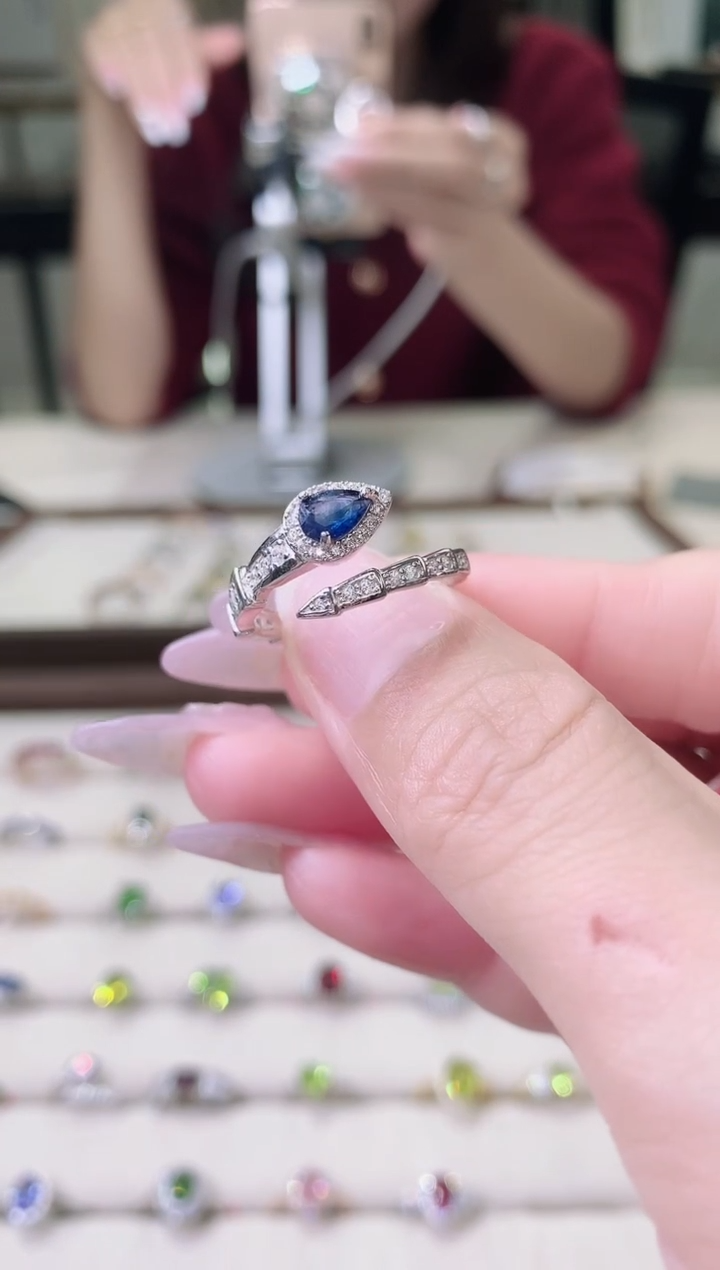 【闪购商品】蓝宝石戒指银S925镶嵌95-8  