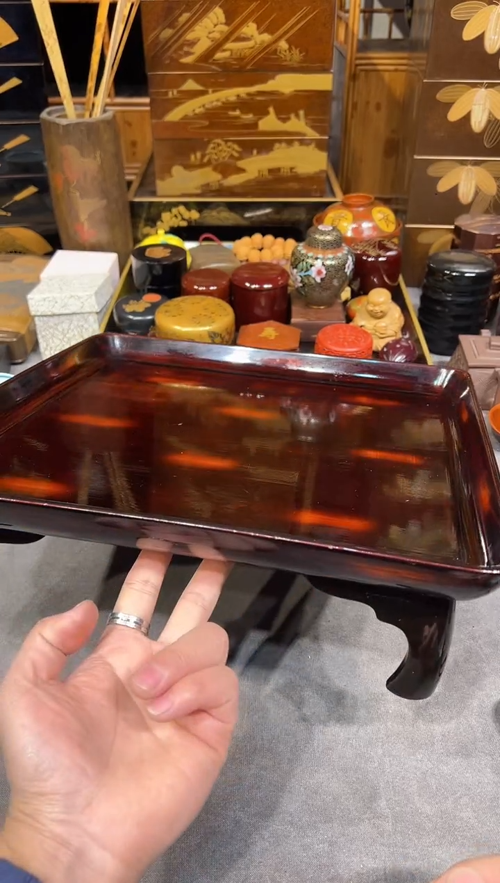 高足 茶台 大漆漆器大漆漆器