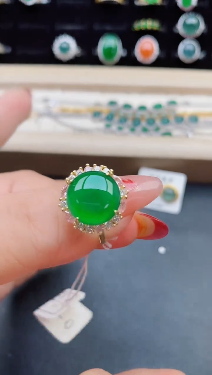 【闪购商品】翡翠戒指银S925镶嵌508550