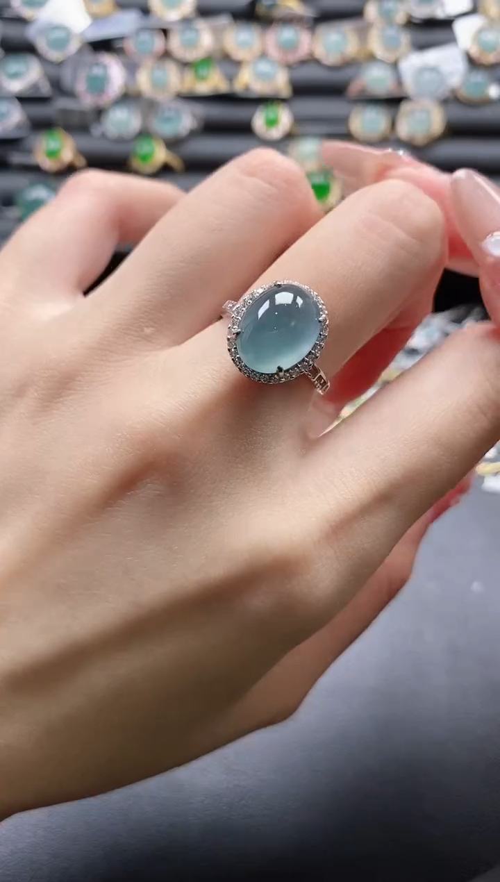 【闪购商品】翡翠戒指银S925镶嵌51151