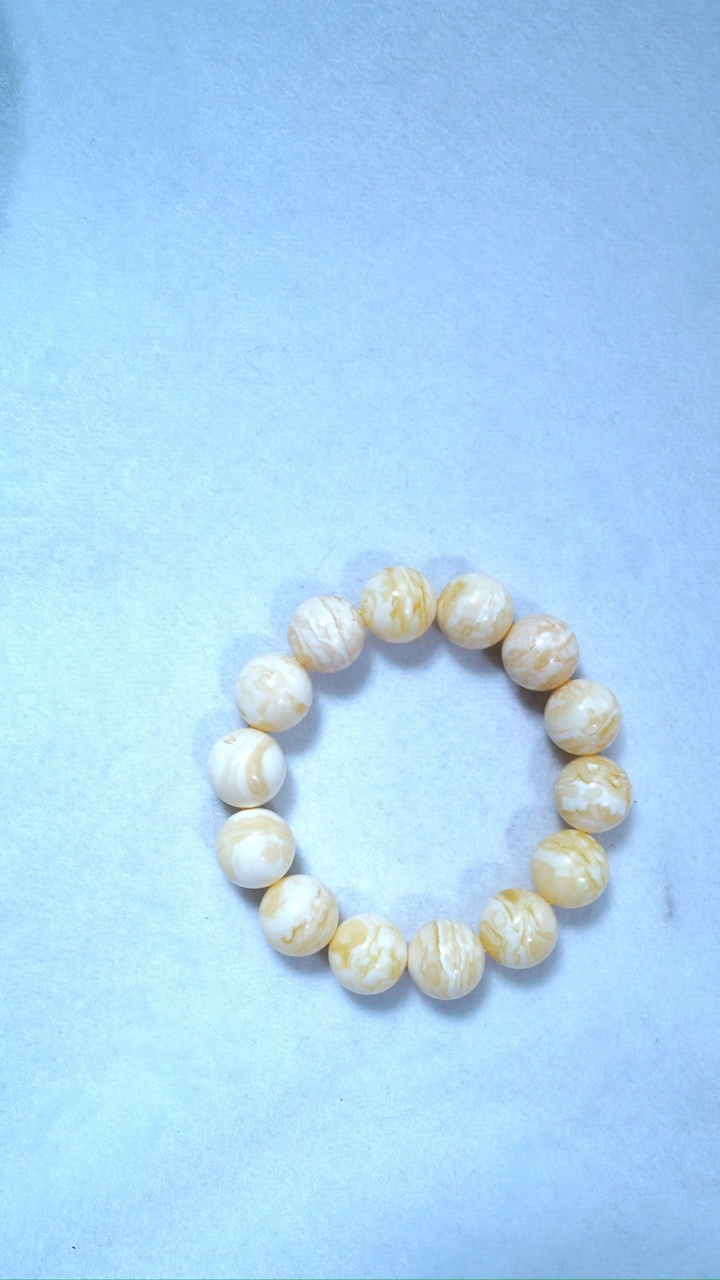 【闪购商品】蜜蜡手链未镶嵌16.5mm瓷白浓蜡虎皮千层