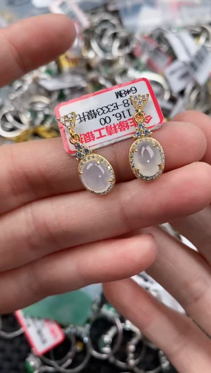 银S925镶嵌戒指翡翠333     10